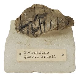 Vintage Raw Tourmaline Quartz Stone - Mounted