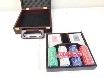 Vintage BCG Travel Set No. 92 Club Special Poker Wood Case Playing Cards Chips New