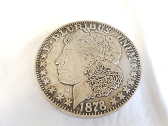 1878 E. Pluribus Unum Large Coin Decorative Piece USA Novelty Silver Dollar