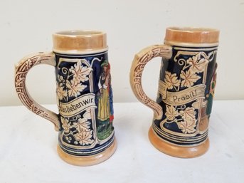 Two Vintage German Beer Steins