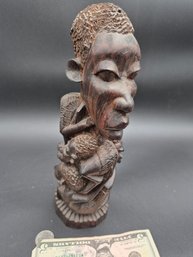 Vintage African Makonde Tribe Tree Of Life Ebony Wood Sculpture