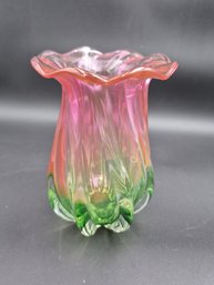 Vintage Hand Blown Teleflora Swirl Vase