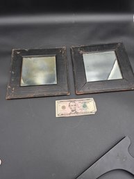 Pair Of Antique Ithaca Sign Works Advertising Mirrors