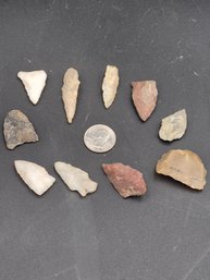 Lot Of 10 Ancient Connecticut Valley Native America Points