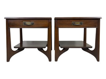 Set Of 2 Mid Century Mersman Pearsall Style End Tables