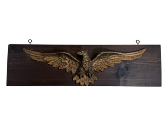 Cast Eagle Mounted To Wood