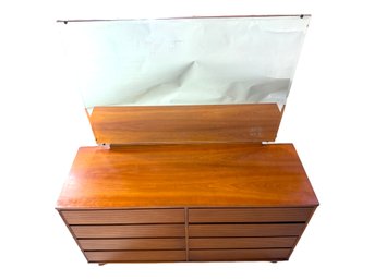 Mid Century Dresser With Floating Mirror