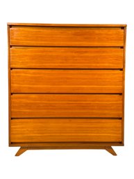 Mid Century Modern Cherry High Boy Dresser