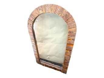 Paul Evans Style Lane Pueblo Brutalist Walnut Archtop Mirror