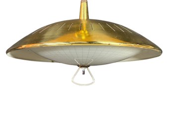 Mid Century Modern Space Age Pull Down Ceiling Pendant Light UFO Saucer