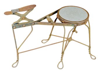 Antique Wrought Iron Shoe Shine Stool