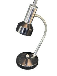 Mid-Century Italian Black & Chrome Flashlight Lamp