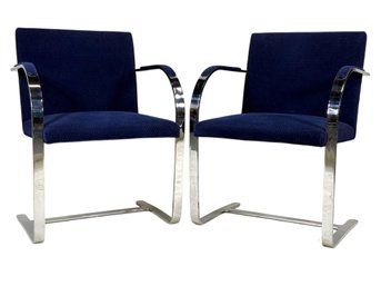 Pair Of Mies Van Der Rohe BRNO Flat Bar Chairs By Breuton Set 1