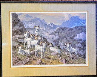 Signed Giclee Print Titled 'high Bastion-Dall Sheep' By Artist, Harry Curieux Adamson (1916-2012)