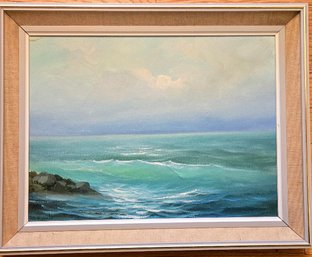 Beautiful Seascape Oil Or Acrylic On Canvas Board, Signed By Artist 'Rovelli'