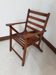 Slatted Wooden Folding Armchair
