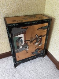 Vintage Asian Painted Cabinet