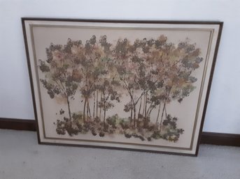Huge MCM Raised Painting Of Trees