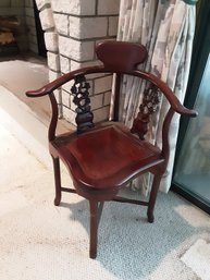 Oriental Handcarved Corner Chair
