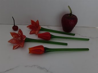 Mixed Glass Flower Fruit Lot Murano?