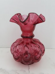Large Fenton Cranberry Vase