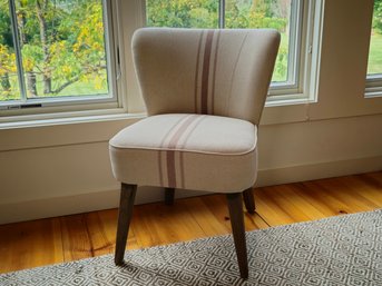 Elegant Fabric Side Chair With Wooden Legs