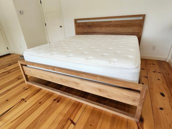 Crate & Barrel King Bed - Modern Wood Slat Design