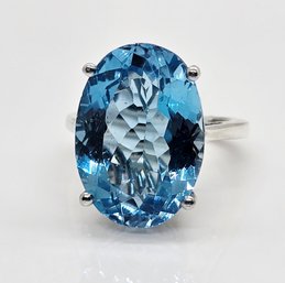 Sky Blue Topaz Ring In Platinum Over Sterling