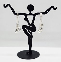 Drop Earrings In Sterling Silver