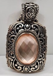 Bali Rose Quartz Rectangle Pendant