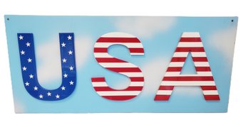 New Custom Made Steel Painted USA Red White & Blue Patriotic Themed Sign