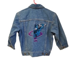 Vintage DC Comics Kids Batman Riddler Embroidered Denim Jacket:  Size Small