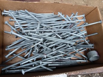 Large Lot Of Galvanized Lag Bolts