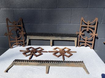 Early Mixed Iron Garden Fence Lot 8 Pcs