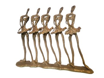 Brutalist Ballerina Bronze Sculpture. Felt Bottom