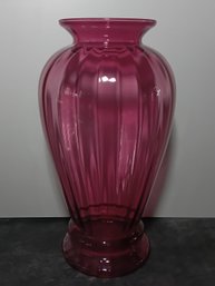 Large Cranberry Glass Vase #18