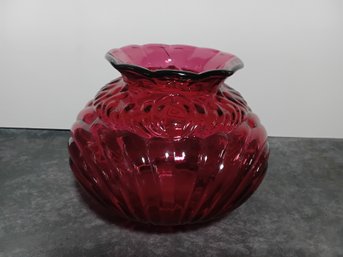 Vintage Fenton Cranberry Caprice Bowl #20
