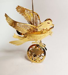 23k Gold Plated 2011 Gold Christmas Ornament Collection 'PEACE DOVE' By Danbury Mint