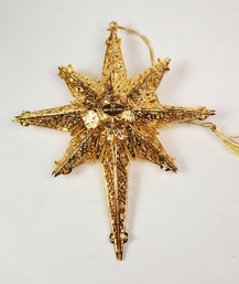 23k Gold Plated 2011 Gold Christmas Ornament Collection 'BETHLEHEM STAR' By Danbury Mint