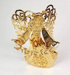 23k Gold Plated 2011 Gold Christmas Ornament Collection 'REJOiCE ANGEL' By Danbury Mint