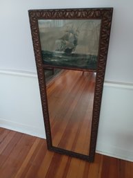 Vintage Ship In Storm Mirror