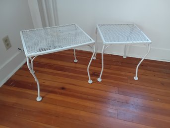 White Iron Side Tables