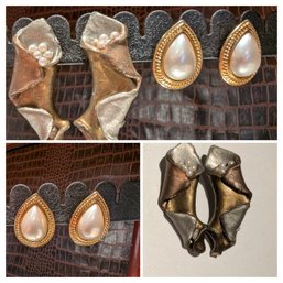 2 Pairs Of Elegant & Unique Pierced Earrings Collection