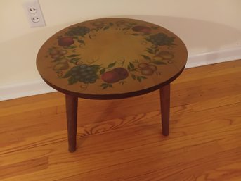 Fruit Hand Decorated Side Table By Tom Fitz Simons