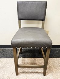Upholstered Gray Nailhead Trim Chair