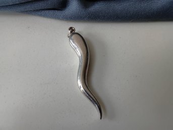 Large Sterling Silver Italian Horn Pendant #20