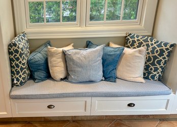 Coastal-Inspired Pillow Set With Custom Window Seat Cushion