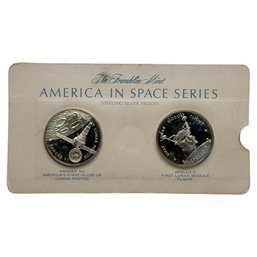 The Franklin Mint America In Space Sterling Silver Set Of Two 1 Oz. Proofs: Ranger VII & Apollo 9
