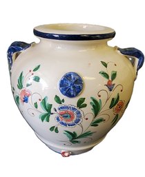 Vintage Large Italian Made Pottery Urn Planter - Hand Painted