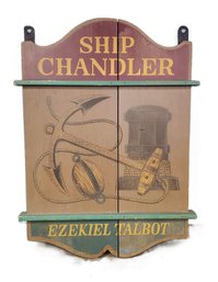 VIntage Rustic Ship Chandler Ezekiel Talbot Reproduction Hand Painted Wood Wall Sign